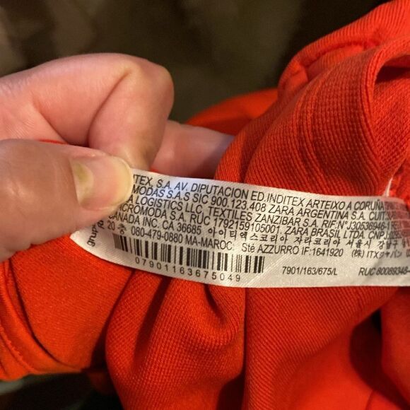 NWT Zara Front Ruched Sleeveless Orange Red Bodycon Mini Dress - Picture 7 of 11